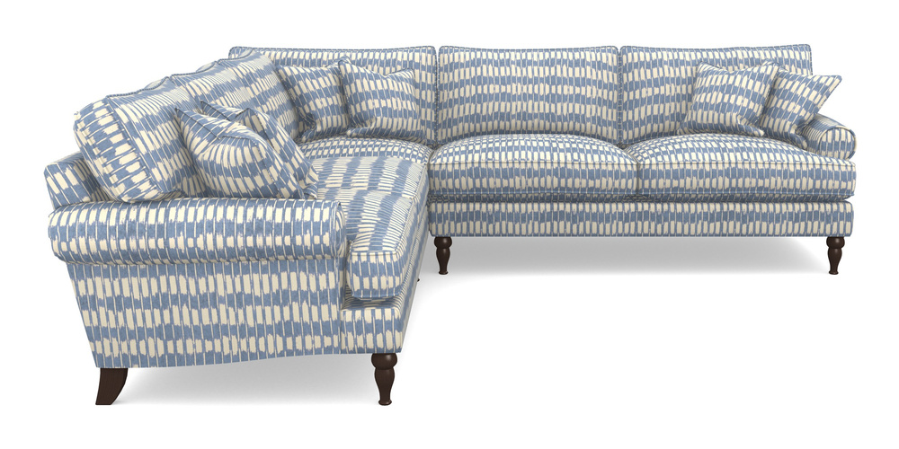 Product photograph of Cooksbridge Corner Sofa Rhf In V A Brompton Collection - Ikat - Morning Blue from Sofas and Stuff Limited