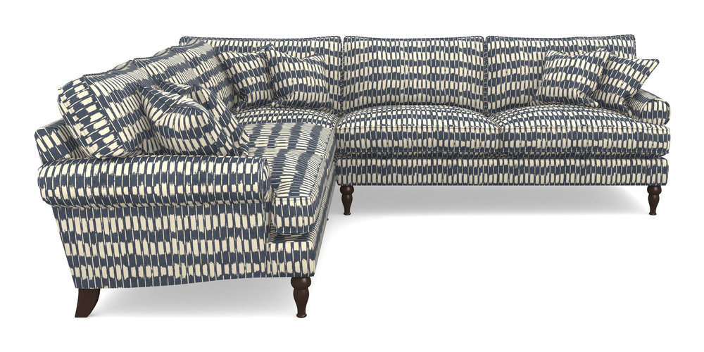 Product photograph of Cooksbridge Corner Sofa Rhf In V A Brompton Collection - Ikat - Midnight Blue from Sofas and Stuff Limited