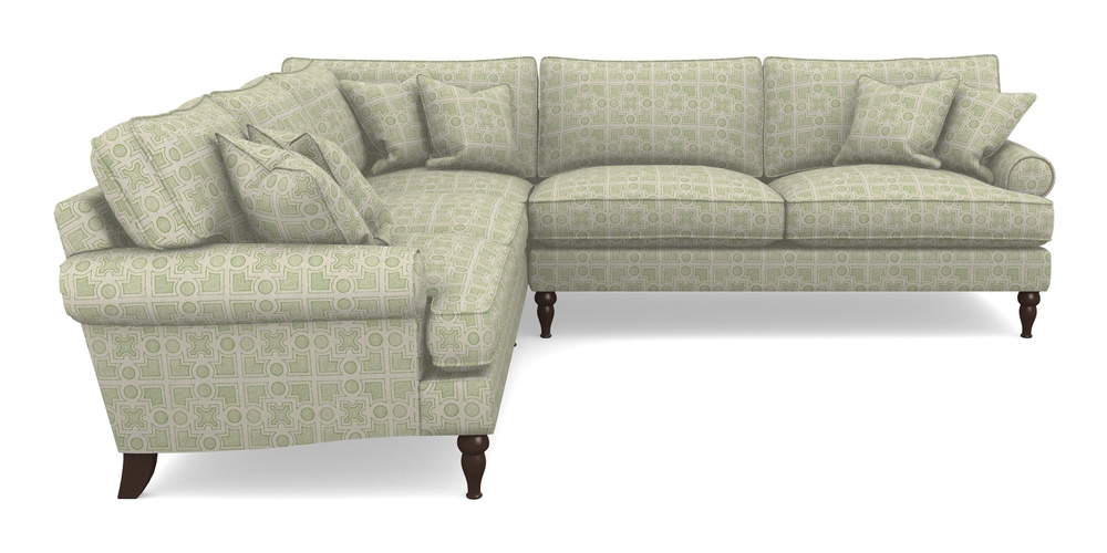 Product photograph of Cooksbridge Corner Sofa Rhf In Rhs Collection - Small Knot Garden Cotton Weave - Green from Sofas and Stuff Limited