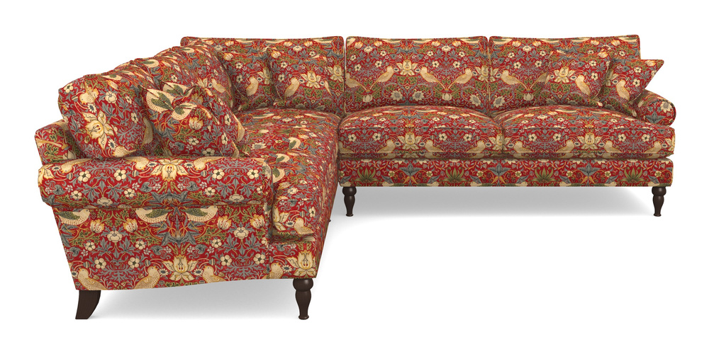 Product photograph of Cooksbridge Corner Sofa Rhf In William Morris Collection - Strawberry Thief - Crimson Slate from Sofas and Stuff Limited