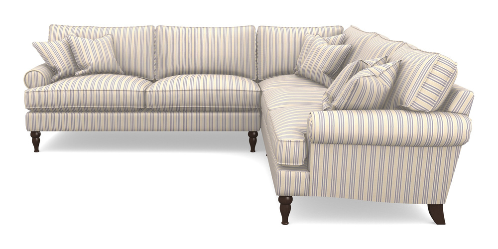 Product photograph of Cooksbridge Corner Sofa Lhf In Cloth 22 - Racing Stripes Ayr - Blueberry from Sofas and Stuff Limited