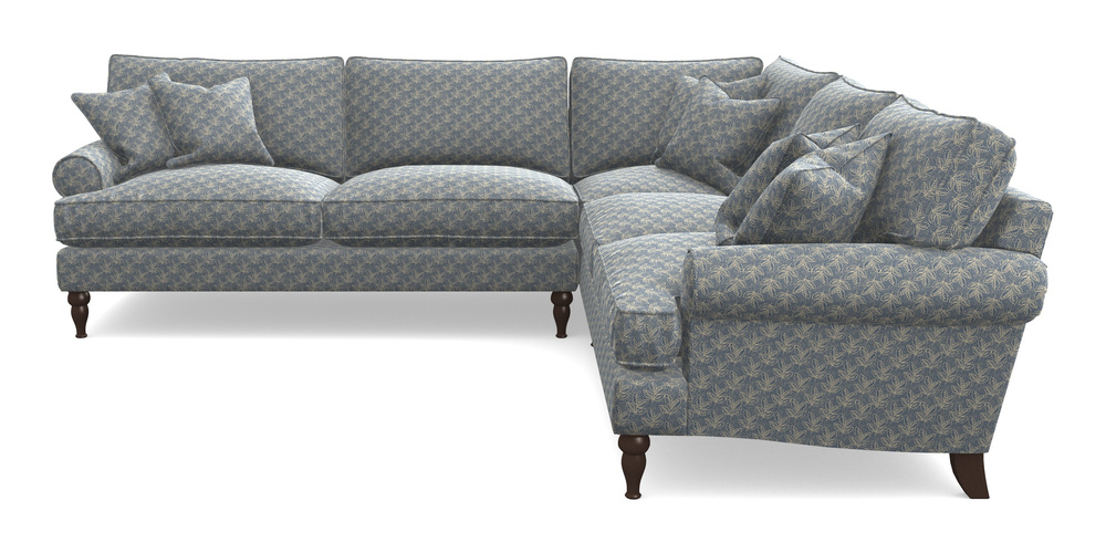 Product photograph of Cooksbridge Corner Sofa Lhf In Cloth 21 - Decorative Leaf - Bilberry from Sofas and Stuff Limited