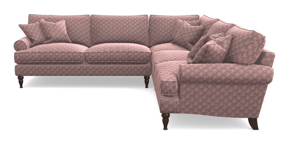 Product photograph of Cooksbridge Corner Sofa Lhf In Cloth 21 - Decorative Leaf - Cassis from Sofas and Stuff Limited