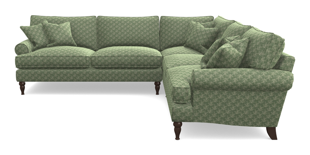 Product photograph of Cooksbridge Corner Sofa Lhf In Cloth 21 - Decorative Leaf - Forest from Sofas and Stuff Limited