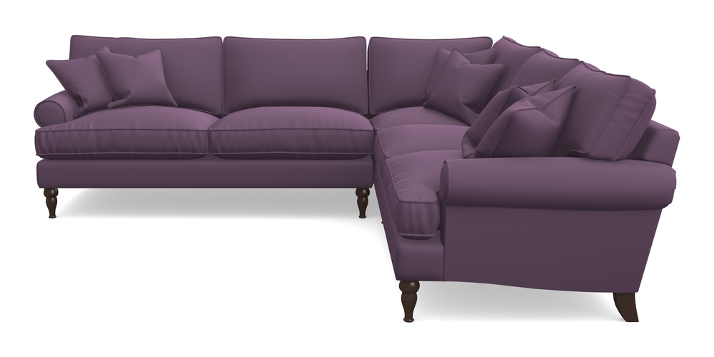 Product photograph of Cooksbridge Corner Sofa Lhf In Clever Glossy Velvet - Blackcurrant from Sofas and Stuff Limited