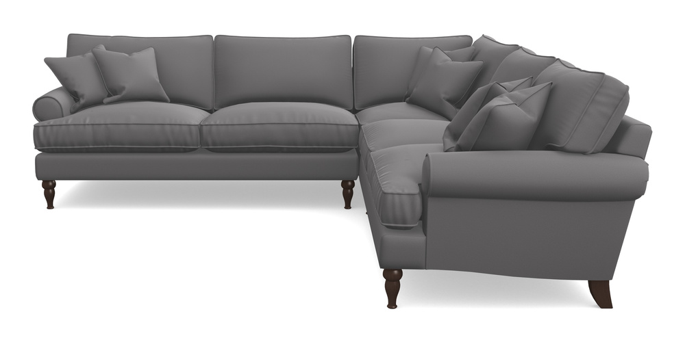 Product photograph of Cooksbridge Corner Sofa Lhf In Clever Glossy Velvet - Shadow from Sofas and Stuff Limited