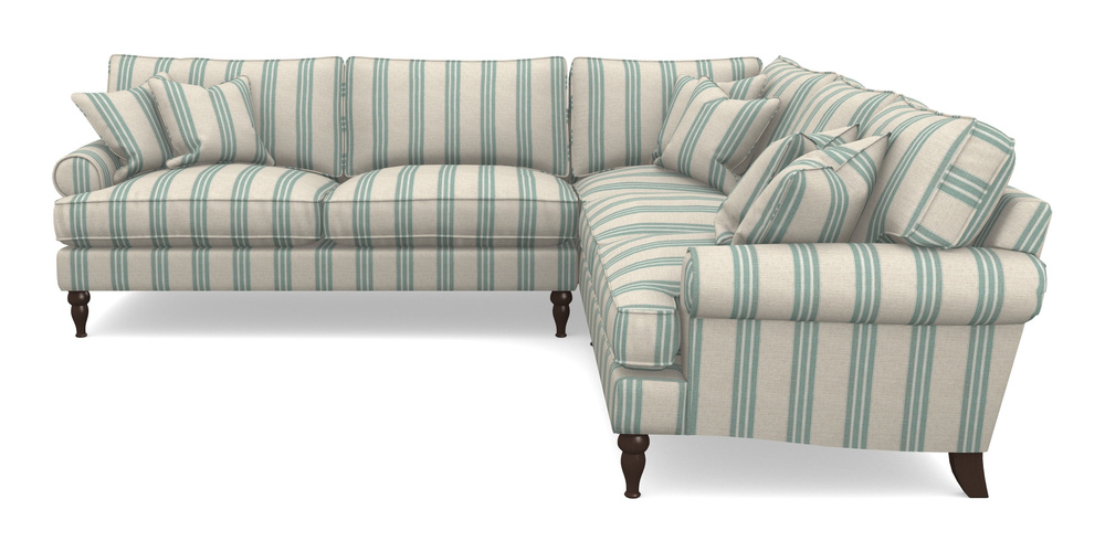 Product photograph of Cooksbridge Corner Sofa Lhf In Cloth 18 Stripes - Bengal - Basil from Sofas and Stuff Limited