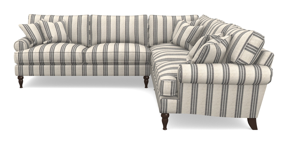 Product photograph of Cooksbridge Corner Sofa Lhf In Cloth 18 Stripes - Bengal - Bible Black from Sofas and Stuff Limited