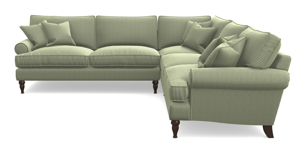 Product photograph of Cooksbridge Corner Sofa Lhf In Cloth 21 - Simple Stripe - Forest from Sofas and Stuff Limited