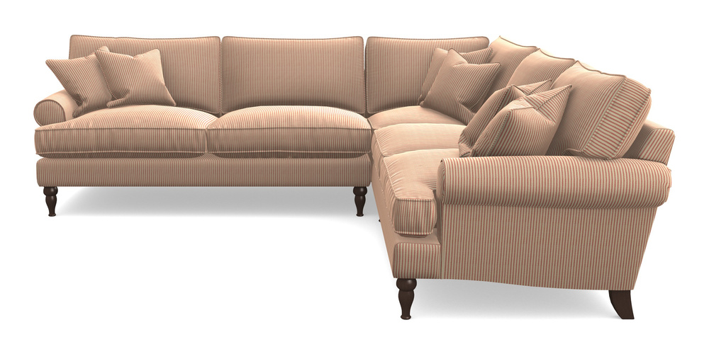 Product photograph of Cooksbridge Corner Sofa Lhf In Cloth 21 - Simple Stripe - Ginger Snap from Sofas and Stuff Limited