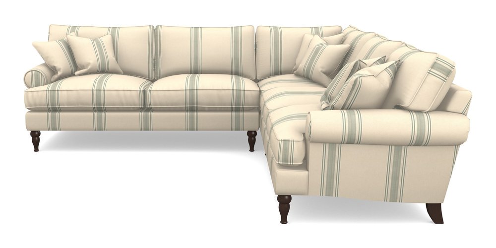 Product photograph of Cooksbridge Corner Sofa Lhf In Cloth 22 - Racing Stripes Cheltenham - Mint from Sofas and Stuff Limited