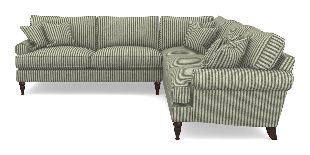 Product photograph of Cooksbridge Corner Sofa Lhf In Cloth 22 - Pinstripe - Courgette from Sofas and Stuff Limited