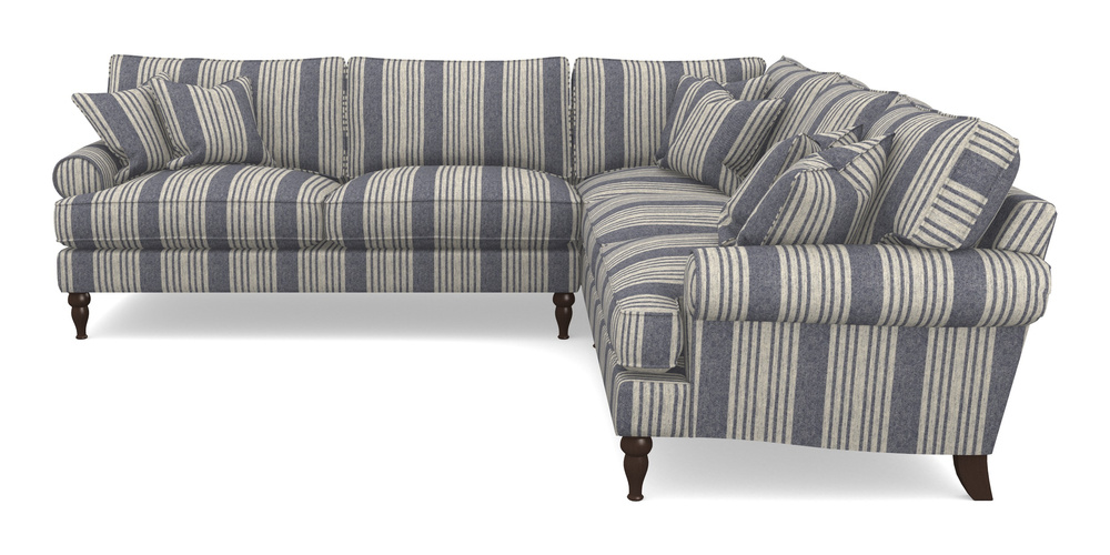 Product photograph of Cooksbridge Corner Sofa Lhf In Cloth 22 - Bayadere - Deep Water from Sofas and Stuff Limited