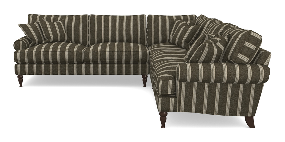 Product photograph of Cooksbridge Corner Sofa Lhf In Cloth 20 - Design 2 - Olive Stripe from Sofas and Stuff Limited