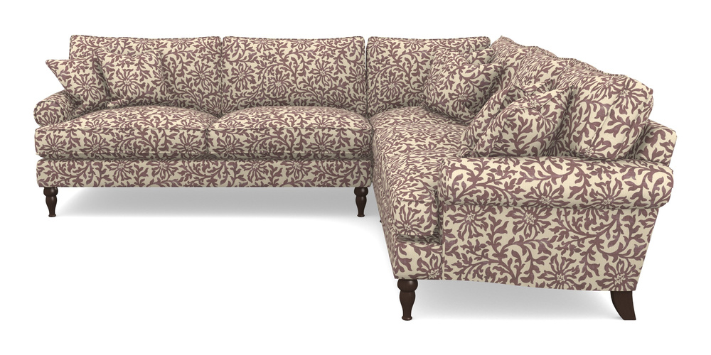 Product photograph of Cooksbridge Corner Sofa Lhf In V A Brompton Collection - Floral Scroll - Cacao from Sofas and Stuff Limited