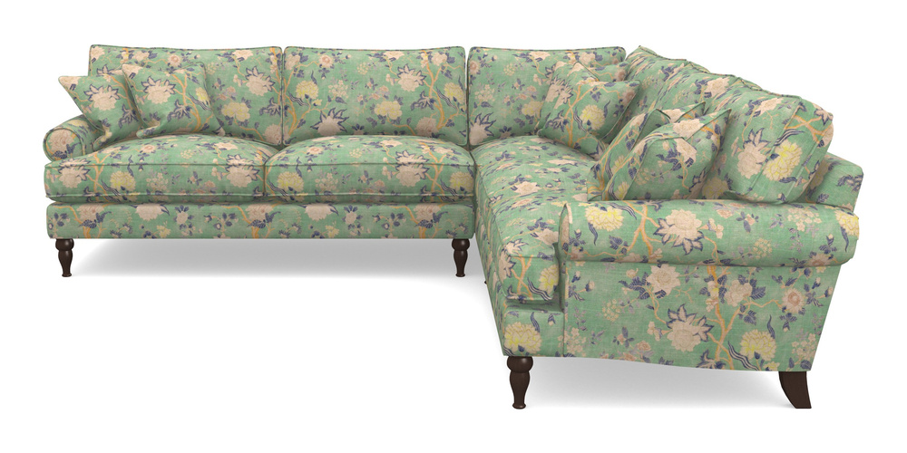 Product photograph of Cooksbridge Corner Sofa Lhf In Floral Linen - Even So Verde from Sofas and Stuff Limited