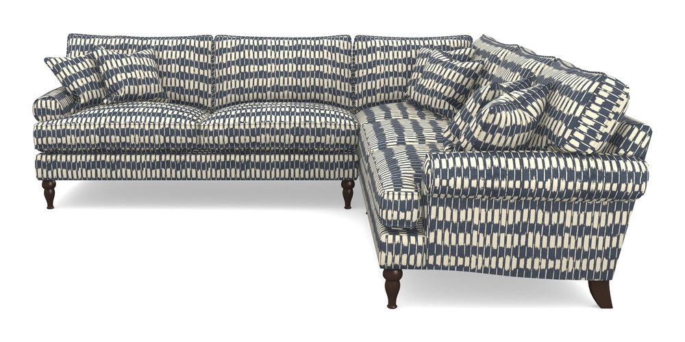 Product photograph of Cooksbridge Corner Sofa Lhf In V A Brompton Collection - Ikat - Midnight Blue from Sofas and Stuff Limited