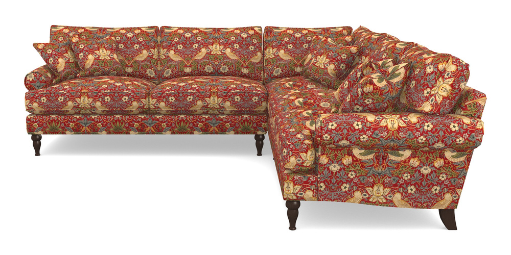 Product photograph of Cooksbridge Corner Sofa Lhf In William Morris Collection - Strawberry Thief - Crimson Slate from Sofas and Stuff Limited