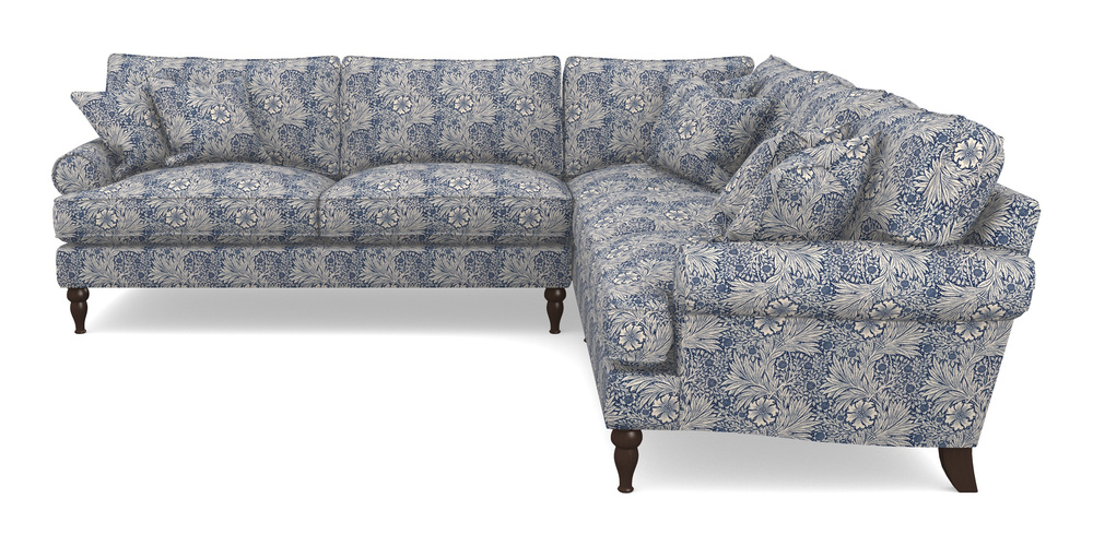 Product photograph of Cooksbridge Corner Sofa Lhf In William Morris Collection - Marigold - Indigo Linen from Sofas and Stuff Limited