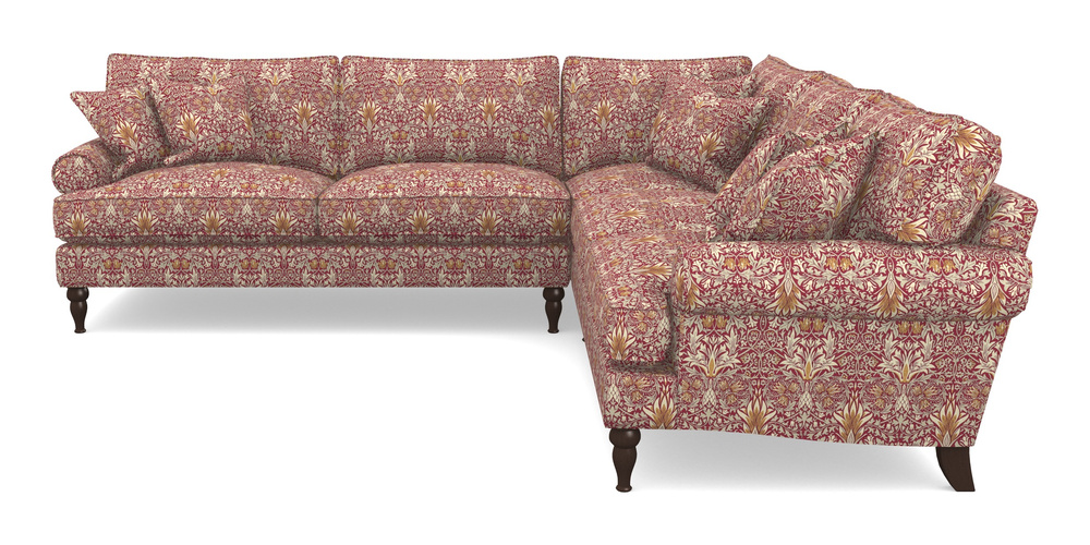 Product photograph of Cooksbridge Corner Sofa Lhf In William Morris Collection - Snakeshead - Claret Gold from Sofas and Stuff Limited