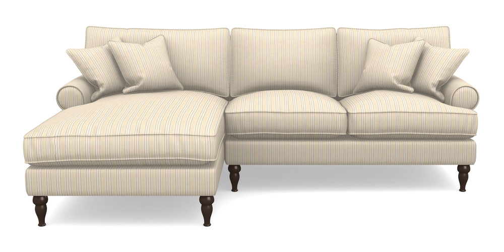 Product photograph of Cooksbridge Chaise Sofa Lhf In Cloth 22 - Racing Stripes Ayr - Dove from Sofas and Stuff Limited