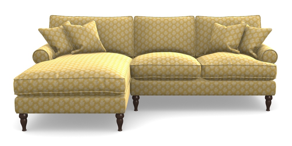 Product photograph of Cooksbridge Chaise Sofa Lhf In Cloth 21 - Coral 1 - Canary from Sofas and Stuff Limited