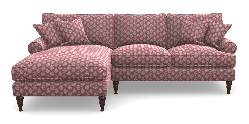 Product photograph of Cooksbridge Chaise Sofa Lhf In Cloth 21 - Coral 1 - Cassis from Sofas and Stuff Limited