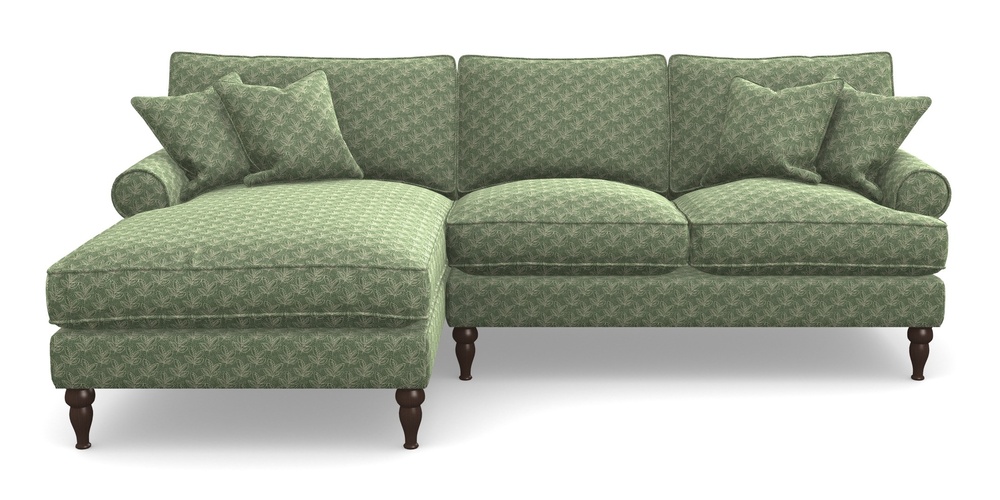 Product photograph of Cooksbridge Chaise Sofa Lhf In Cloth 21 - Decorative Leaf - Forest from Sofas and Stuff Limited