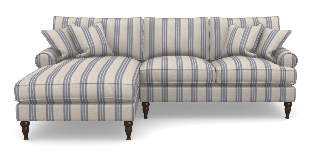 Product photograph of Cooksbridge Chaise Sofa Lhf In Cloth 18 Stripes - Bengal - Indigo from Sofas and Stuff Limited