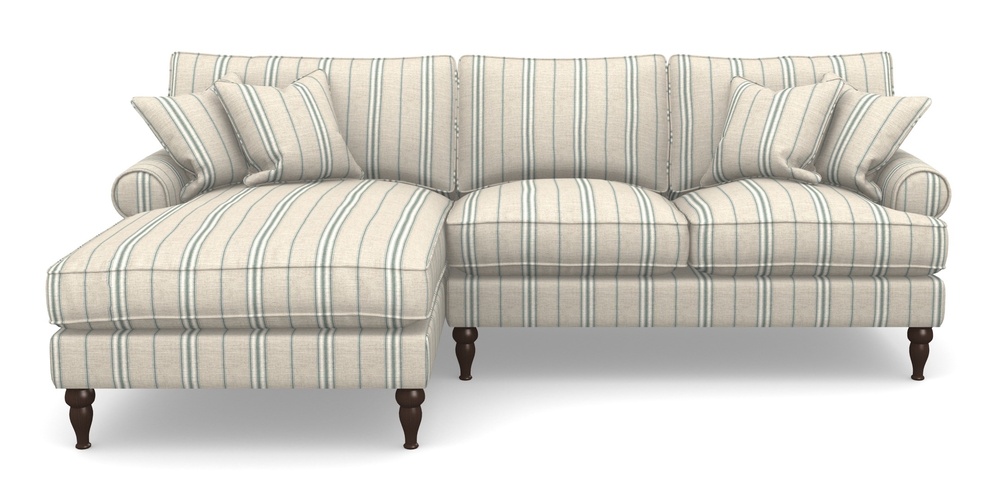 Product photograph of Cooksbridge Chaise Sofa Lhf In Cloth 18 Stripes - Regimental - Basil from Sofas and Stuff Limited