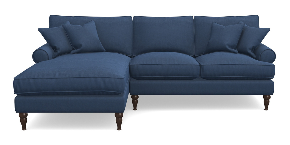 Product photograph of Cooksbridge Chaise Sofa Lhf In Clever Tough And Eco Velvet - Agean from Sofas and Stuff Limited