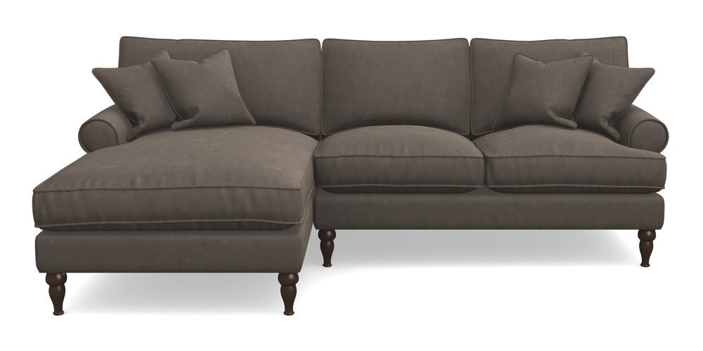 Product photograph of Cooksbridge Chaise Sofa Lhf In Clever Tough And Eco Velvet - Chrome from Sofas and Stuff Limited