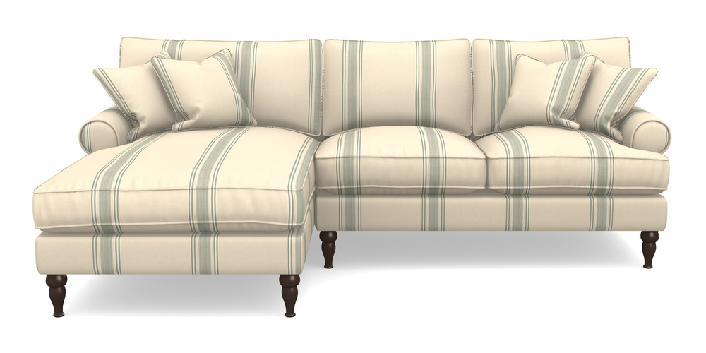 Product photograph of Cooksbridge Chaise Sofa Lhf In Cloth 22 - Racing Stripes Cheltenham - Mint from Sofas and Stuff Limited