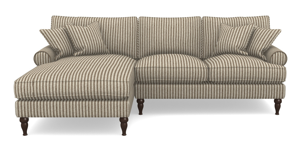 Product photograph of Cooksbridge Chaise Sofa Lhf In Cloth 22 - Pinstripe - Peat from Sofas and Stuff Limited