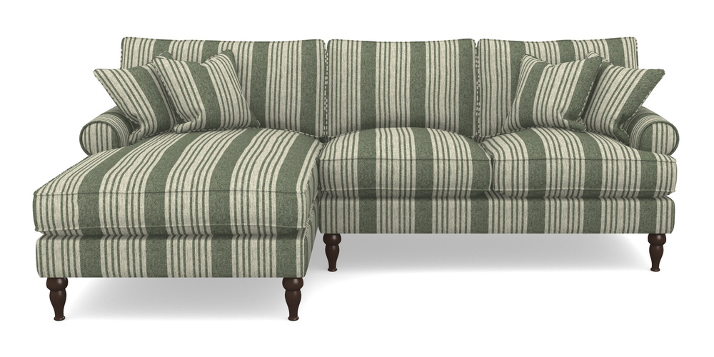 Product photograph of Cooksbridge Chaise Sofa Lhf In Cloth 22 - Bayadere - Courgette from Sofas and Stuff Limited