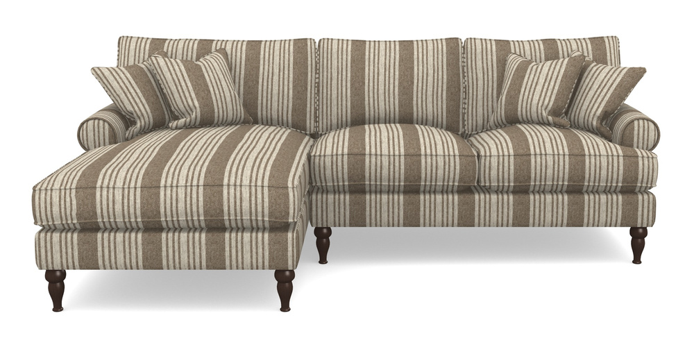 Product photograph of Cooksbridge Chaise Sofa Lhf In Cloth 22 - Bayadere - Peat from Sofas and Stuff Limited