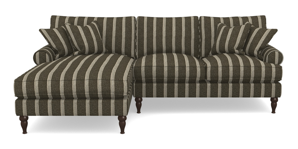 Product photograph of Cooksbridge Chaise Sofa Lhf In Cloth 20 - Design 2 - Olive Stripe from Sofas and Stuff Limited