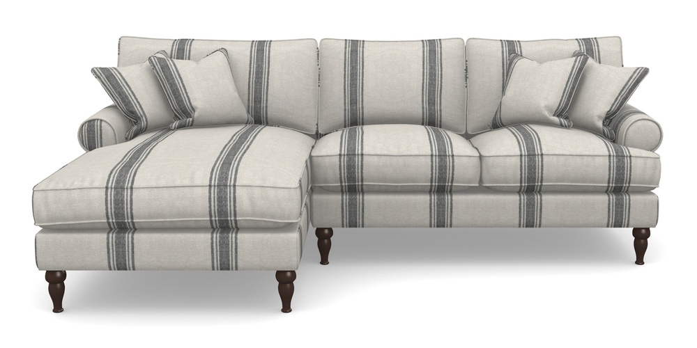 Product photograph of Cooksbridge Chaise Sofa Lhf In Flemish Stripe - Flemish Black from Sofas and Stuff Limited