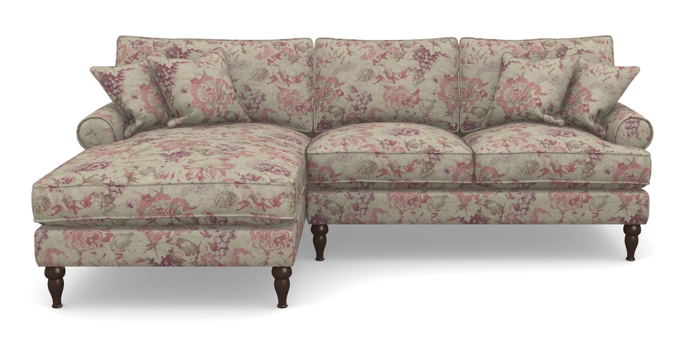 Product photograph of Cooksbridge Chaise Sofa Lhf In Floral Linen - Faith Rose Quartz from Sofas and Stuff Limited