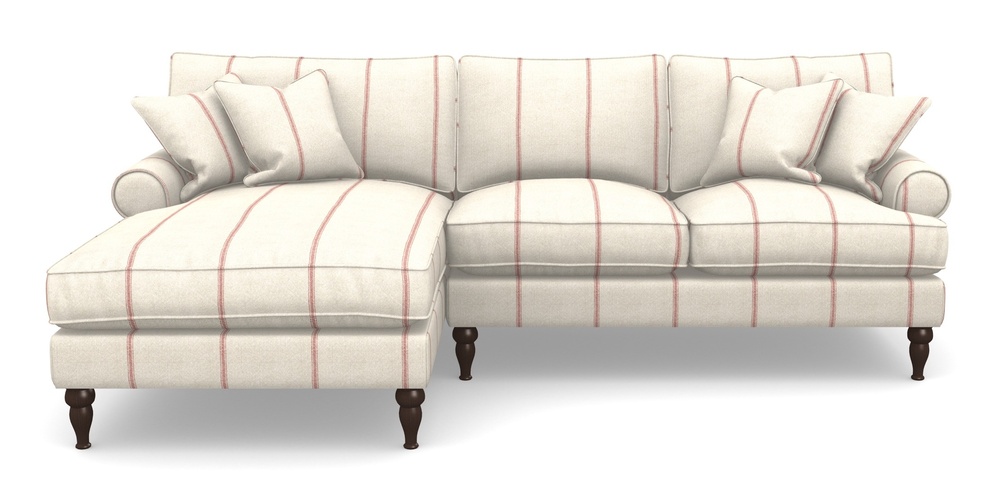 Product photograph of Cooksbridge Chaise Sofa Lhf In Grain Sack Stripe - Red from Sofas and Stuff Limited