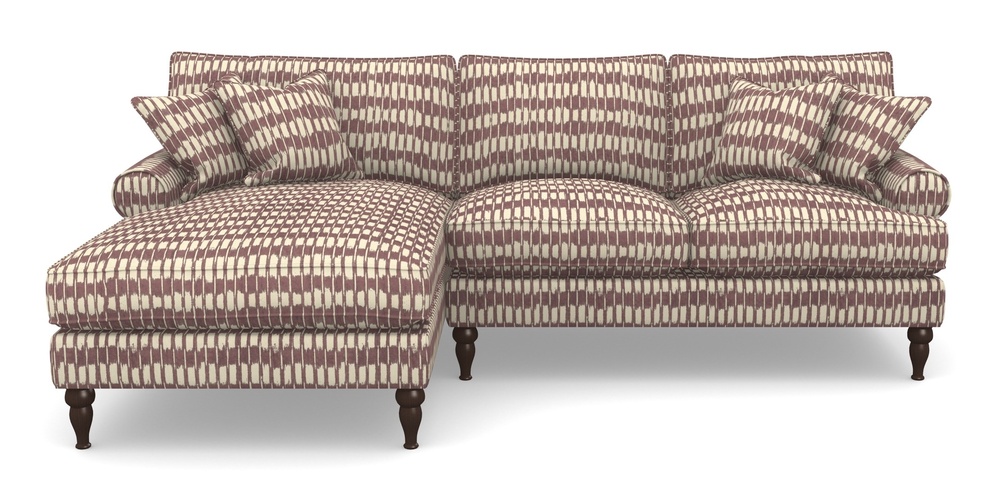 Product photograph of Cooksbridge Chaise Sofa Lhf In V A Brompton Collection - Ikat - Cacao from Sofas and Stuff Limited