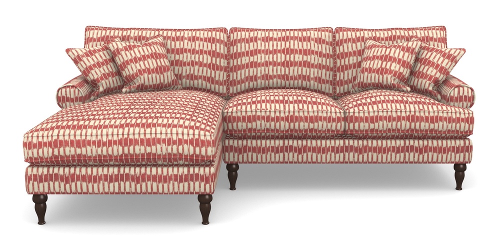 Product photograph of Cooksbridge Chaise Sofa Lhf In V A Brompton Collection - Ikat - Chilli from Sofas and Stuff Limited