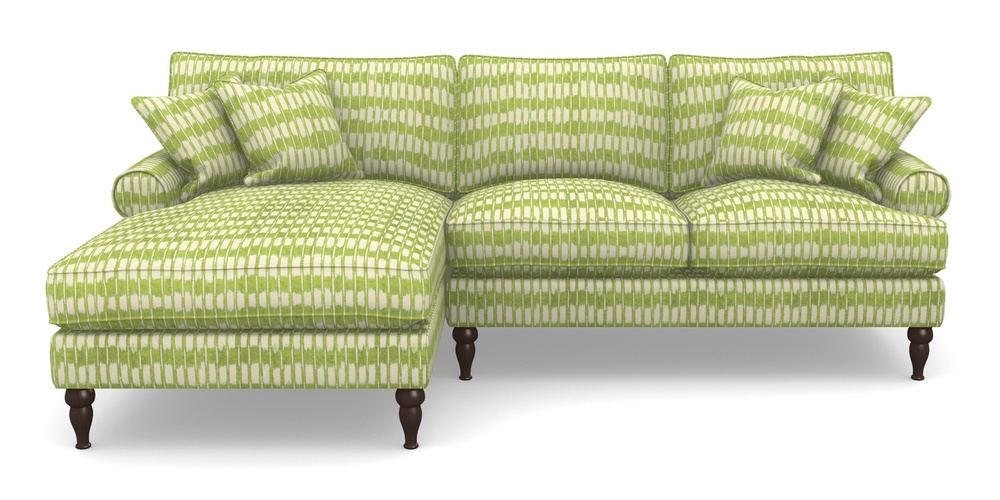 Product photograph of Cooksbridge Chaise Sofa Lhf In V A Brompton Collection - Ikat - Lime from Sofas and Stuff Limited