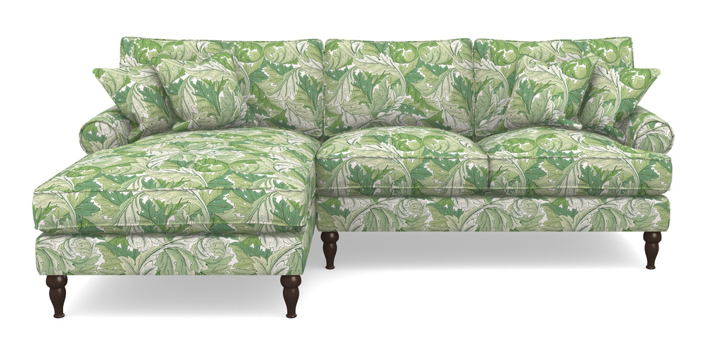 Product photograph of Cooksbridge Chaise Sofa Lhf In William Morris Collection - Acanthus - Leaf Green from Sofas and Stuff Limited