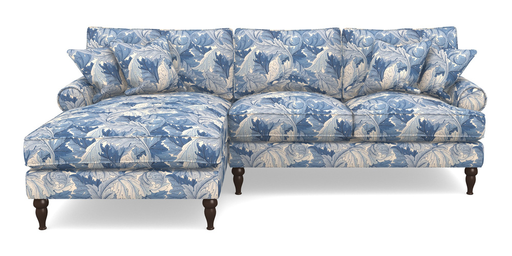 Product photograph of Cooksbridge Chaise Sofa Lhf In William Morris Collection - Acanthus - Woad from Sofas and Stuff Limited