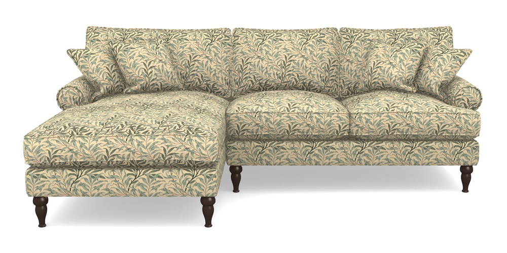 Product photograph of Cooksbridge Chaise Sofa Lhf In William Morris Collection - Willow Boughs - Cream Pale Green from Sofas and Stuff Limited