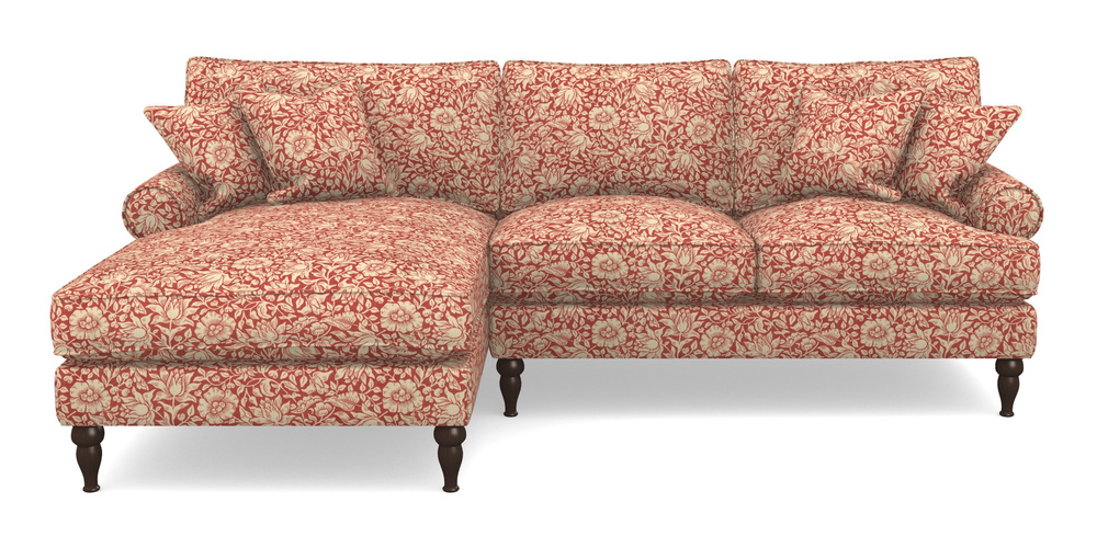 Product photograph of Cooksbridge Chaise Sofa Lhf In William Morris Collection - Mallow - Madder from Sofas and Stuff Limited