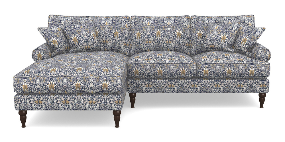 Product photograph of Cooksbridge Chaise Sofa Lhf In William Morris Collection - Snakeshead - Indigo Hemp from Sofas and Stuff Limited
