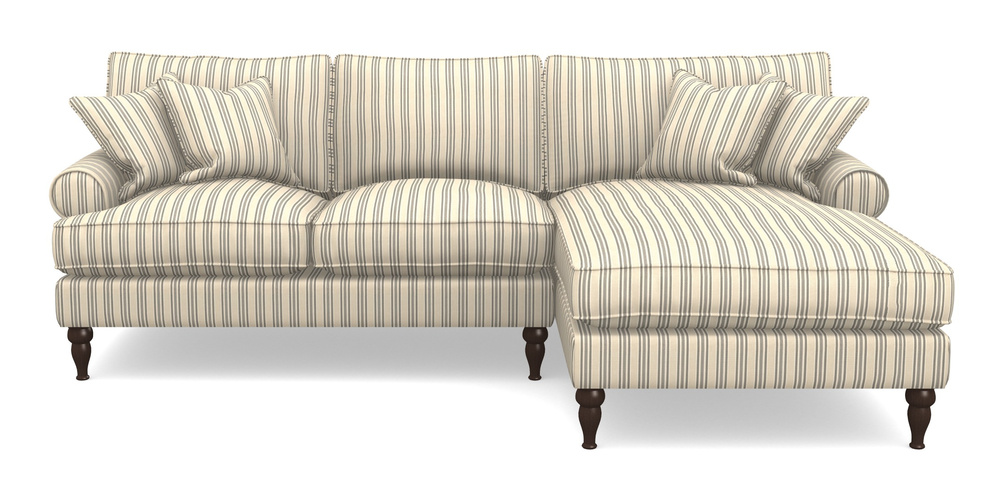 Product photograph of Cooksbridge Chaise Sofa Rhf In Cloth 22 - Racing Stripes Ayr - Charcoal from Sofas and Stuff Limited