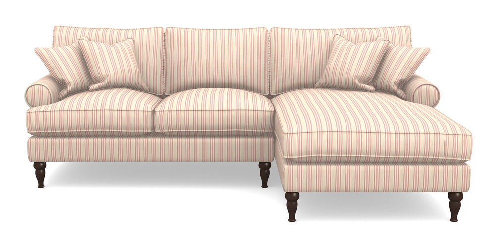 Product photograph of Cooksbridge Chaise Sofa Rhf In Cloth 22 - Racing Stripes Ayr - Cherry from Sofas and Stuff Limited